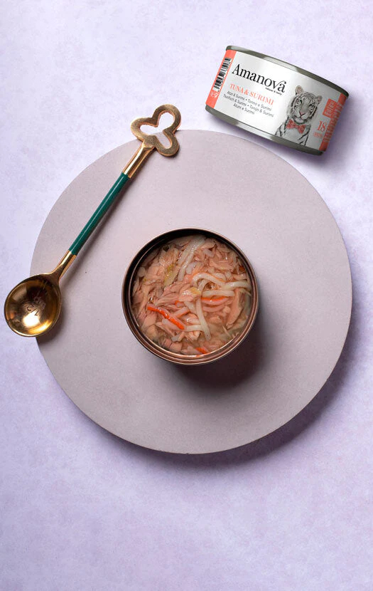 Amanova cat adult 18 Tonnikala & surimi liemessä 70 g purkki