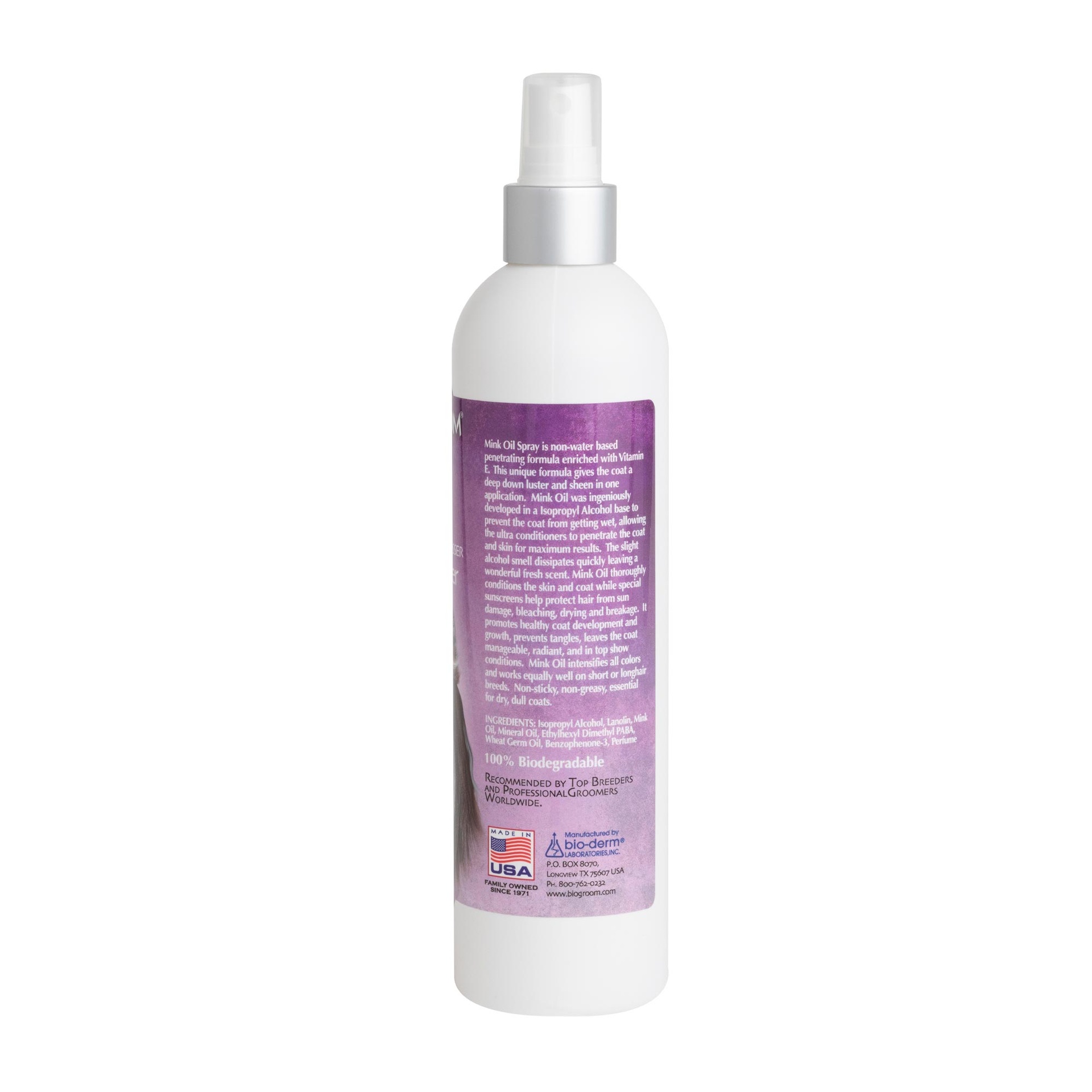 Bio-Groom Mink-Oil kiiltohoitoaine suihke 12oz/355ml