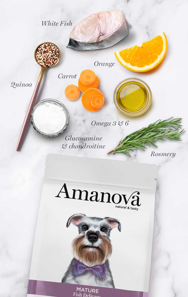 Amanova dog senior Mature kala & kvinoa 2 kg