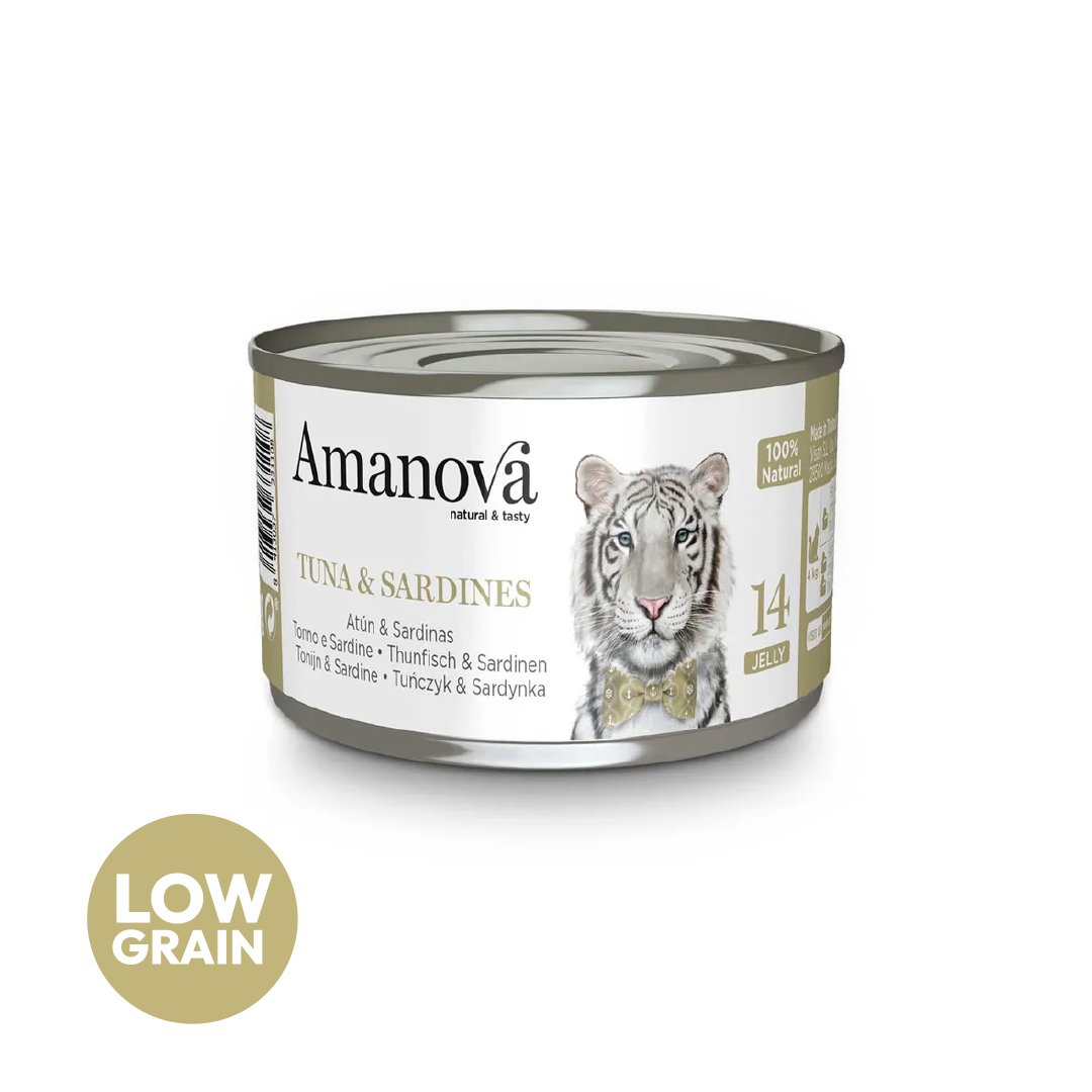 Amanova cat adult 14 Tonnikala & sardiini hyytelössä 70 g purkki