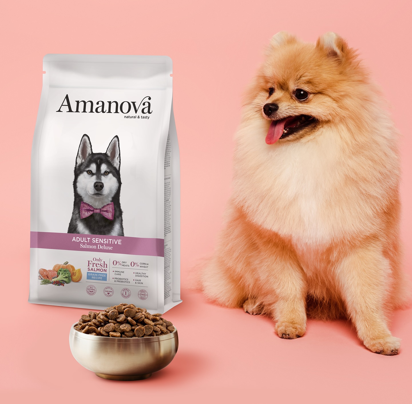 Amanova dog adult Sensitive lohi & kurpitsa 2 kg
