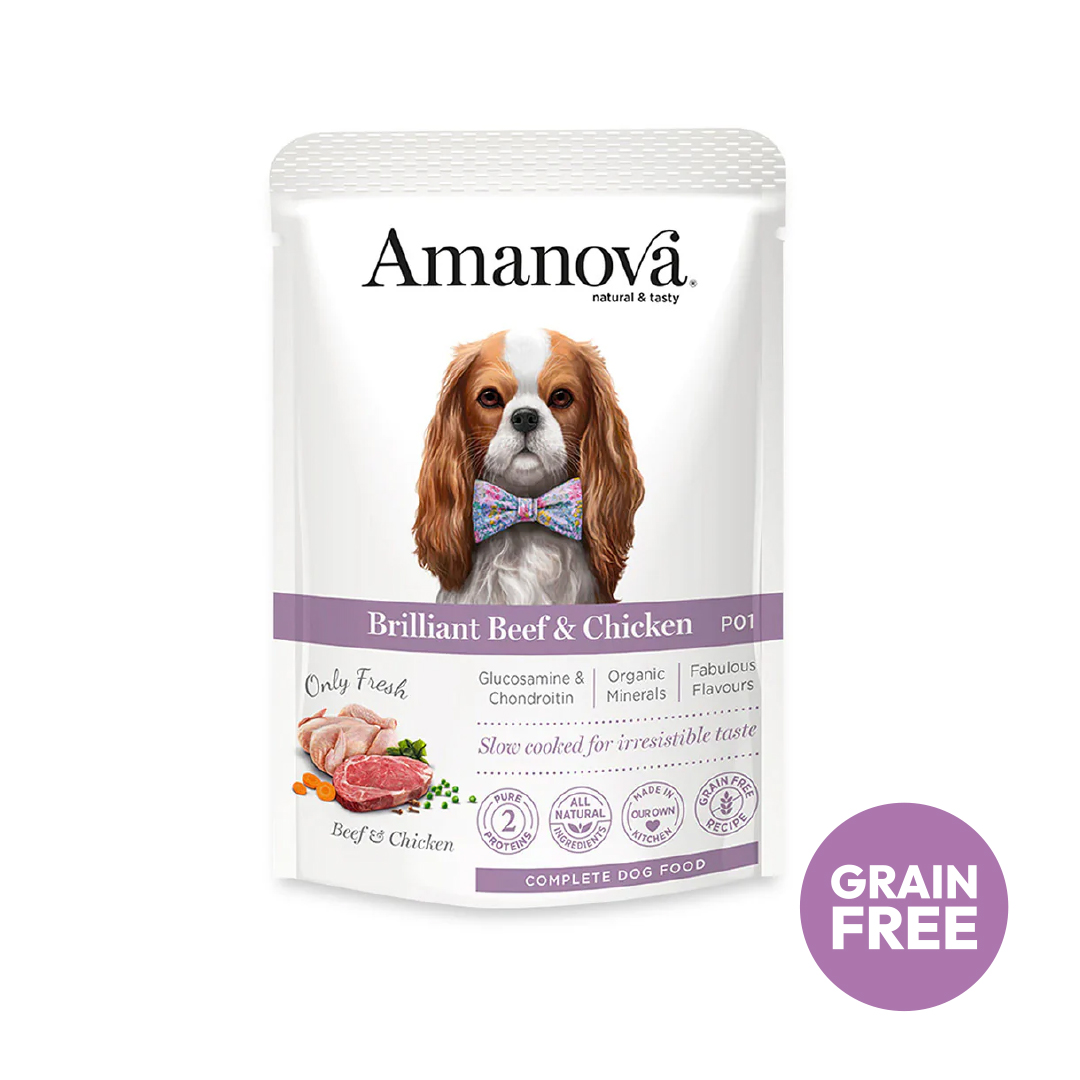 Amanova dog adult Brilliant nauta & kana 300 g pouch