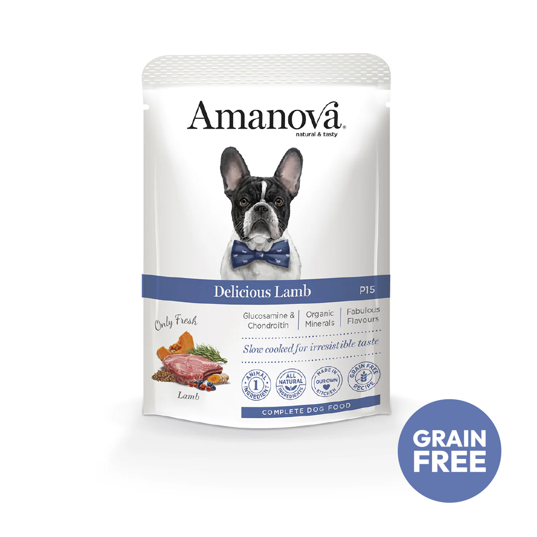 Amanova dog adult Delicious lammas & kurpitsa 100 g pouch 