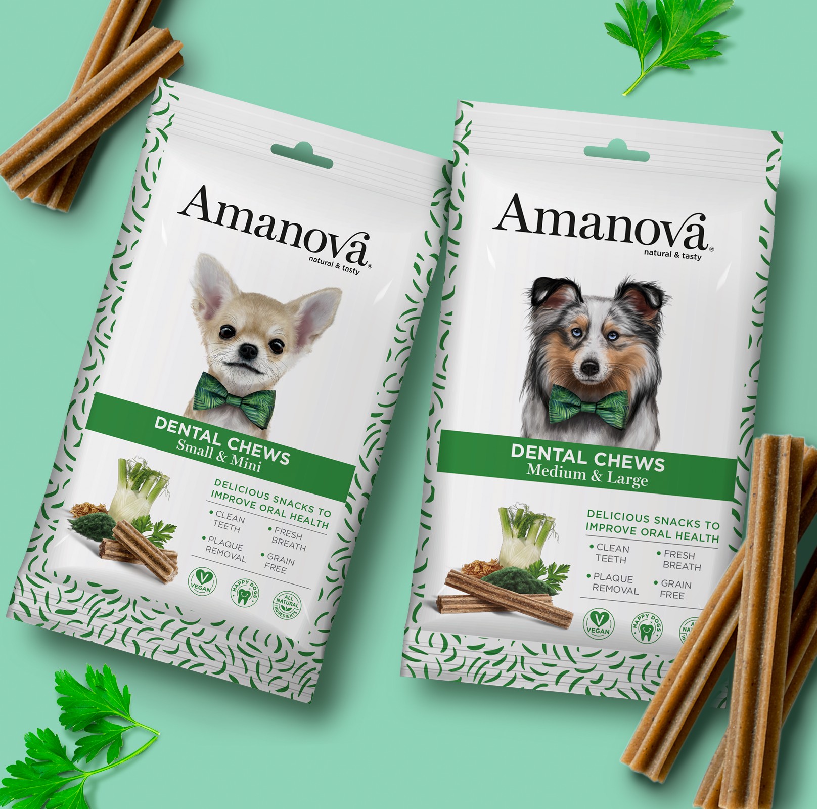 Amanova dog adult Dental puruherkku medium & large vegan