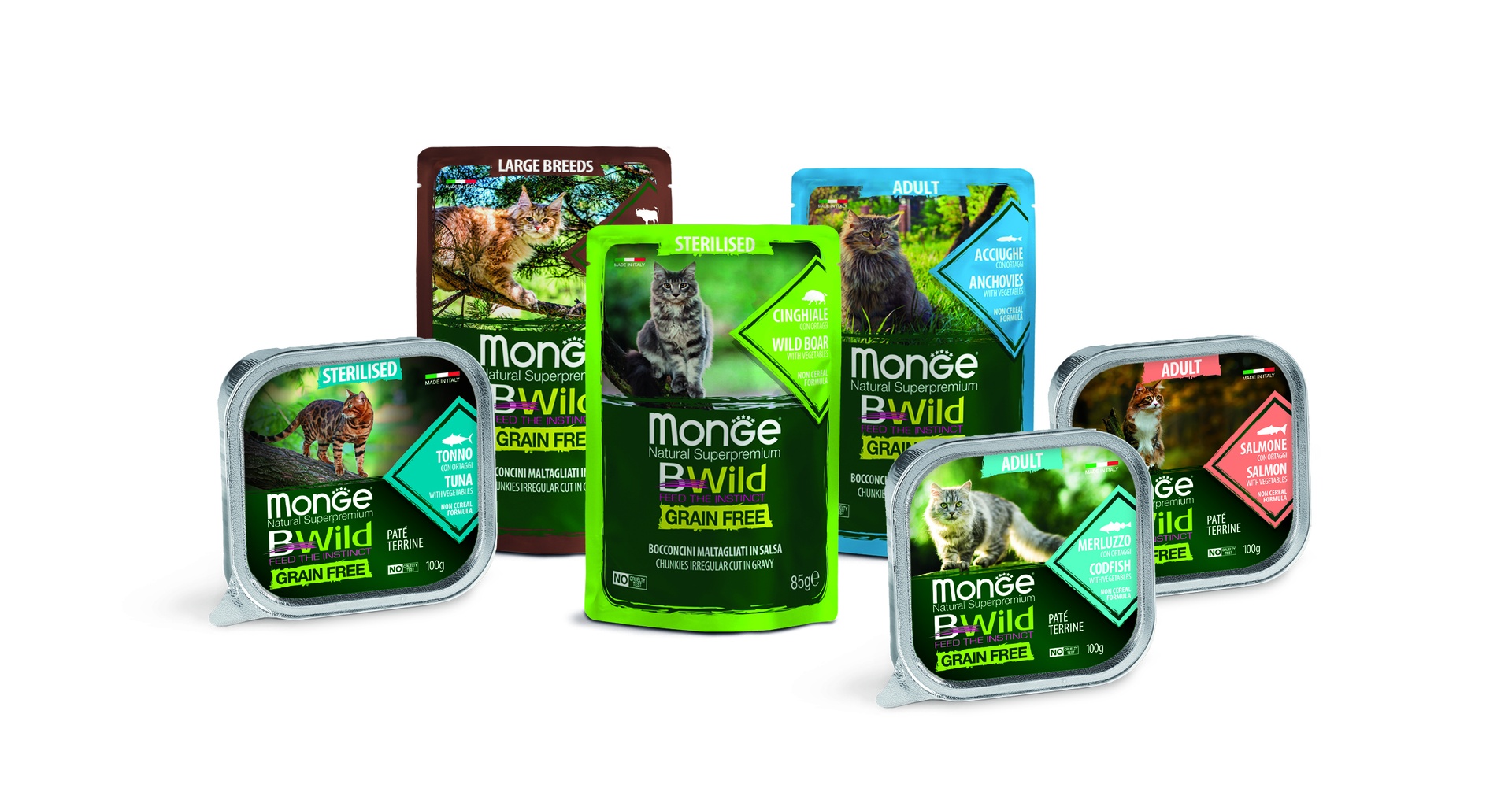 Monge Cat Adult BWild Ansjovis & Grönsaker 85g pouch