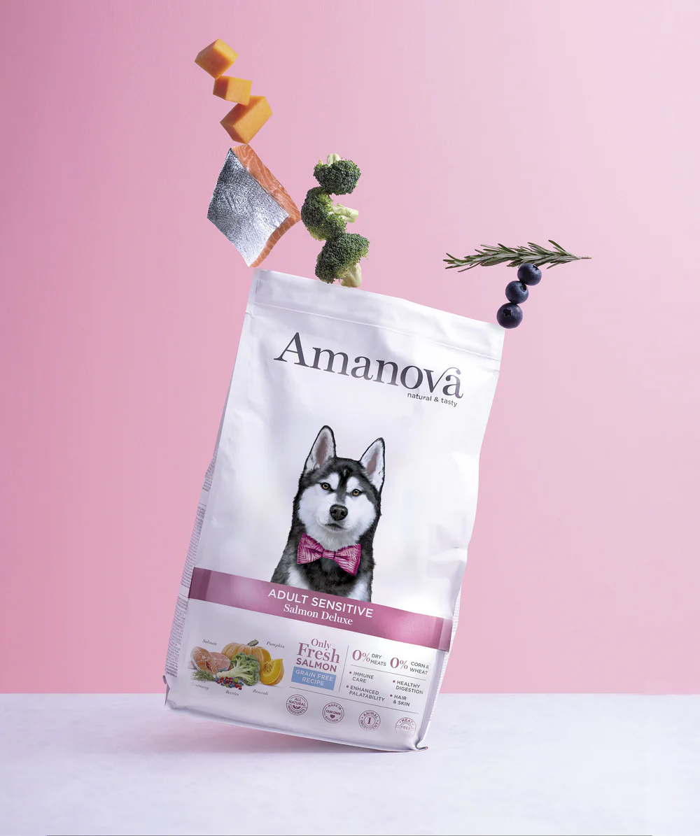 Amanova dog adult Sensitive lohi & kurpitsa 2 kg
