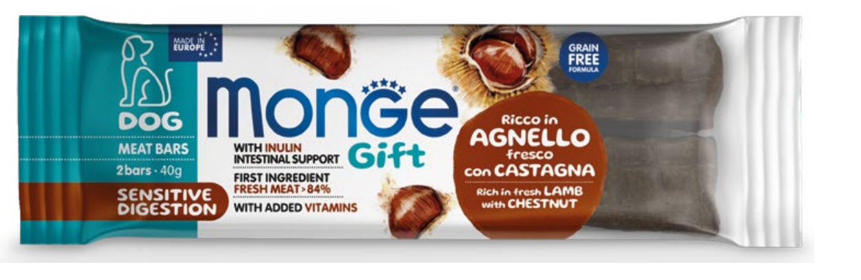 Monge Dog Gift Meat Bar Sensitive Digestion Lammas-Kastanja 40g